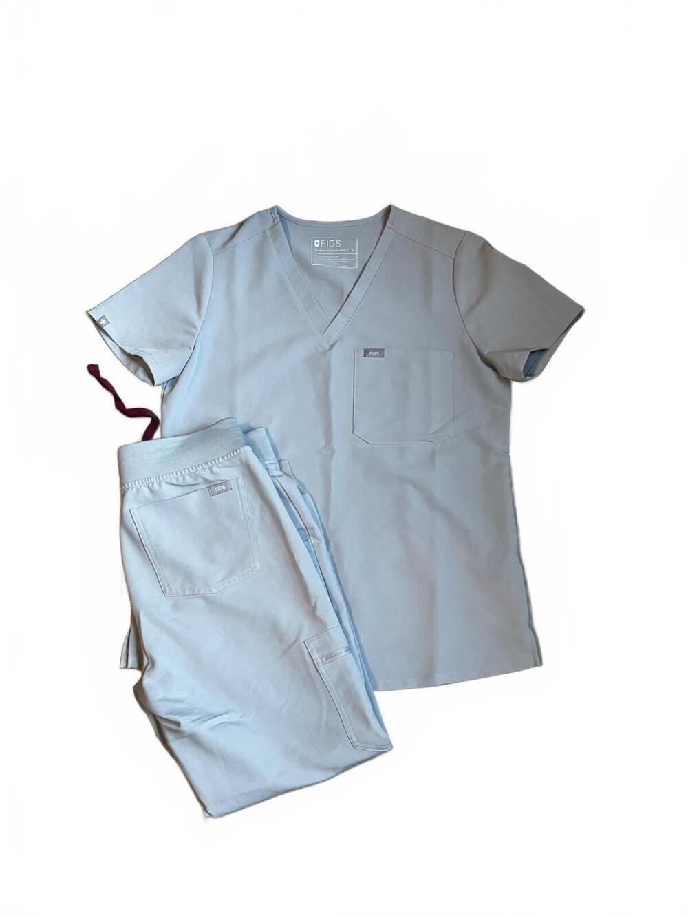 FIGS Technical Collection Light Gray Scrub Set - Size Small